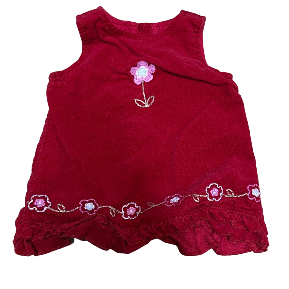 Old Navy Red w Floral embroidery Kids Casual Dress. Cotton Versatile